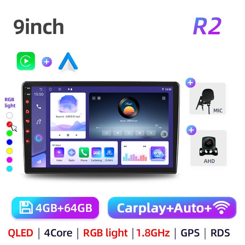 Car GPS Multimedia Radio Android 13 Carplay Android Auto 2DIN Universal, 7/9/10 Inch Video Player DSP RDS 2G 4G 64G