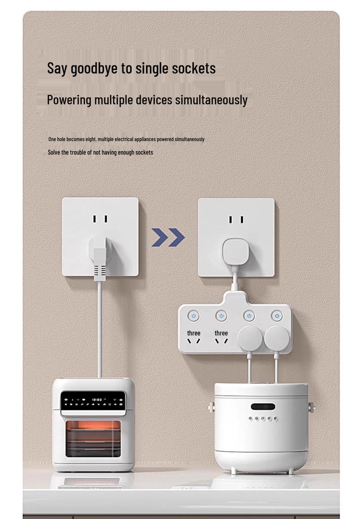 International Dual Multi-function Power Extension Plug Converter & Strip