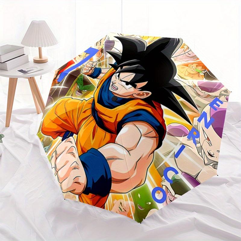 1pc Dragon Ball Z Goku Fully Automatic Folding Portable Umbrella, 8 Iron Frames, Three-Fold Design, Suitable for All Seasons, Suitable for O