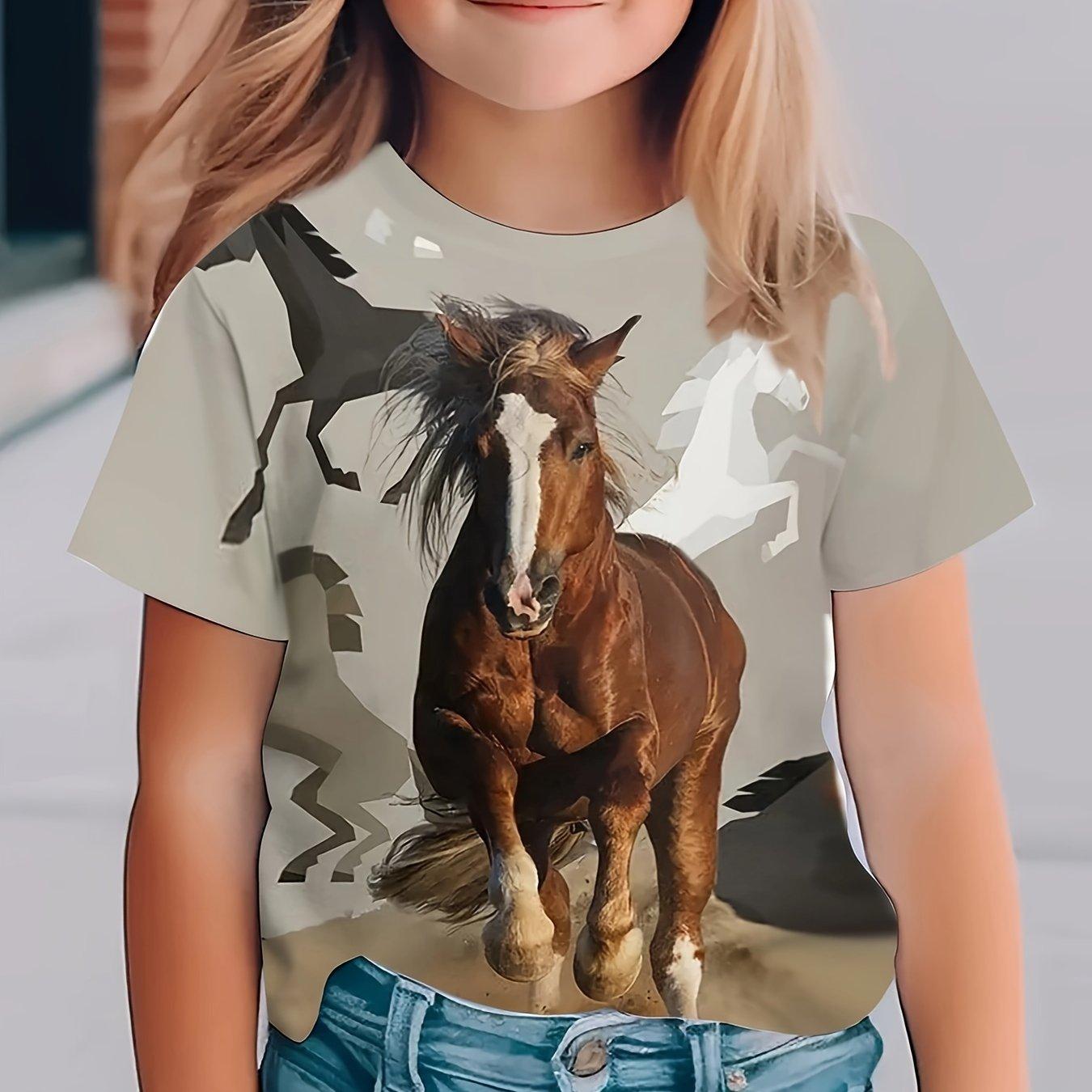 

Детская одежда для мальчиков, футболка с коротким рукавом для девочек, повседневная, с принтом животных, стильная детская летняя одежда, одежда для девочек, топы, футболки 160