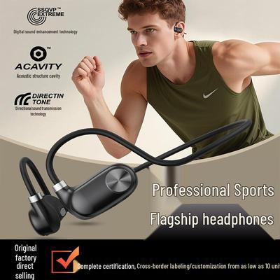 Cross-Border 6.0 Air Conduction Bluetooth Sports Ear-Hook Headphones: Waterproof, Sweatproof, Long Battery Life, Neck-Mounted