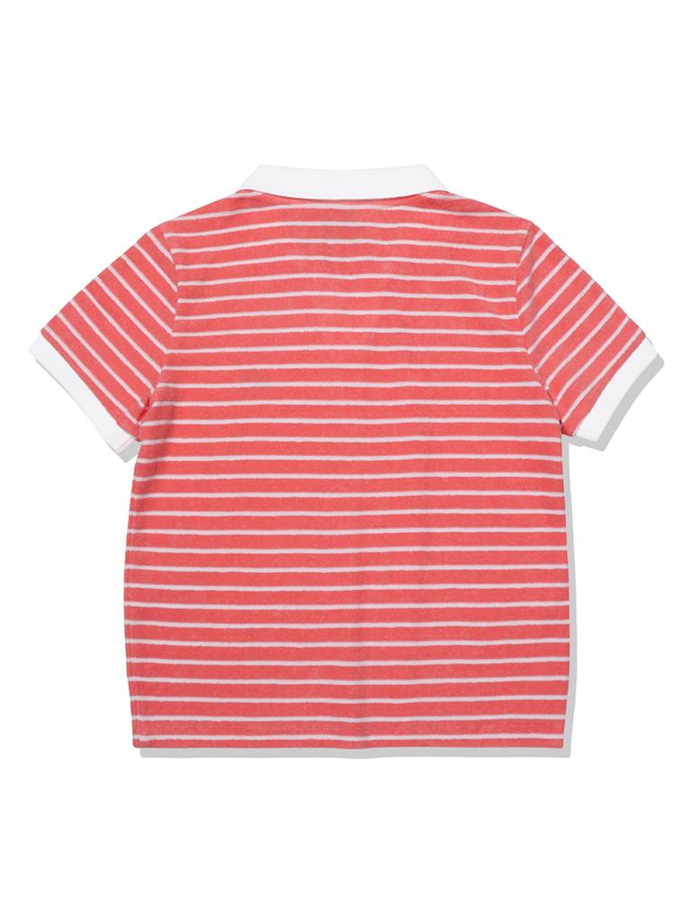 20TH HOLE Striped Terry Collar T-Shirt Women [Red]