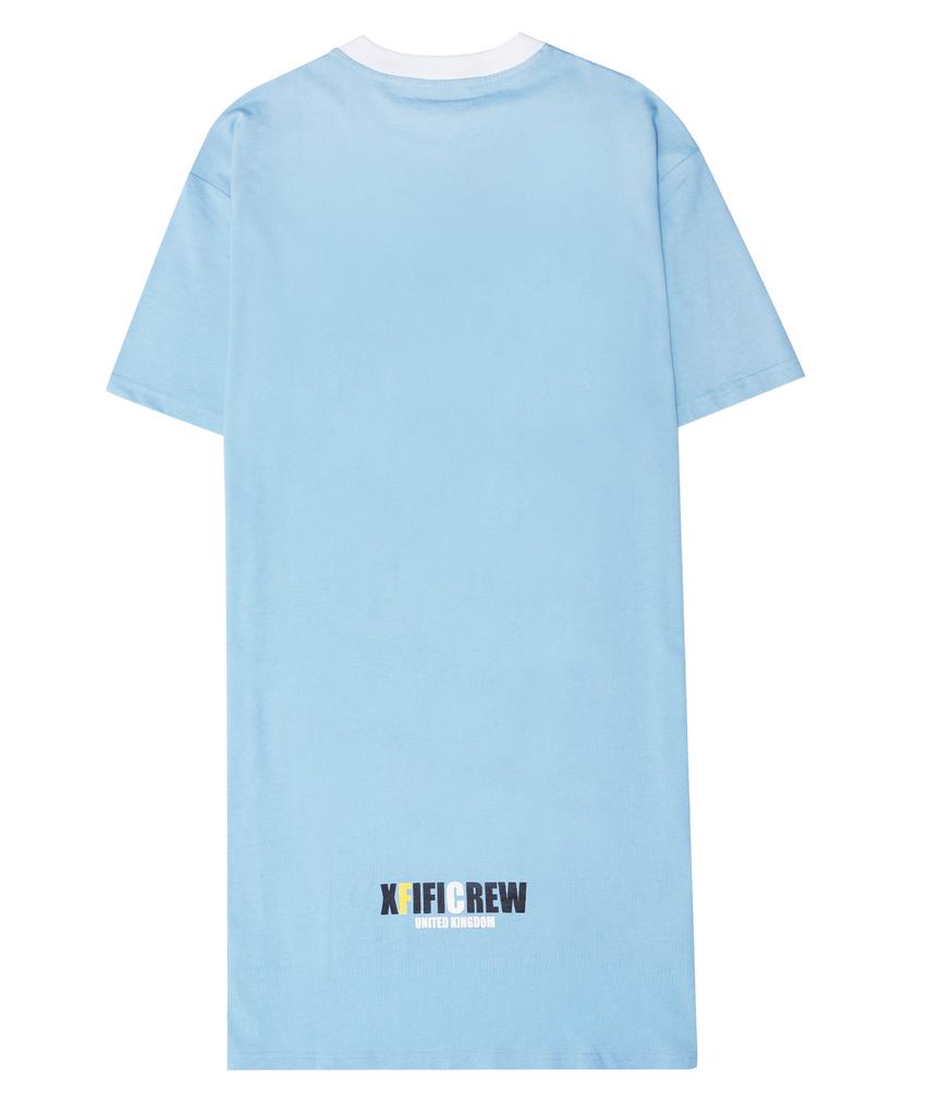 Pipilapin Asymmetrical Hem Mini T-Shirt Dress/Fs8Wop02F Blue