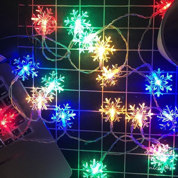 20ft 4040 LED lights,Indoor LED Star Snowflake Christmas Lights Fairy String EID Decorations for Home Holiday Lighting Ornaments
