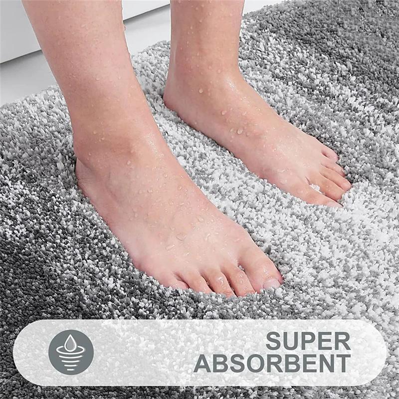 Gradient Stripes Imitation Cashmere Bathroom Floor Mats Anti-Slip Wear-Resistant Bathroom Mats Home Decoration