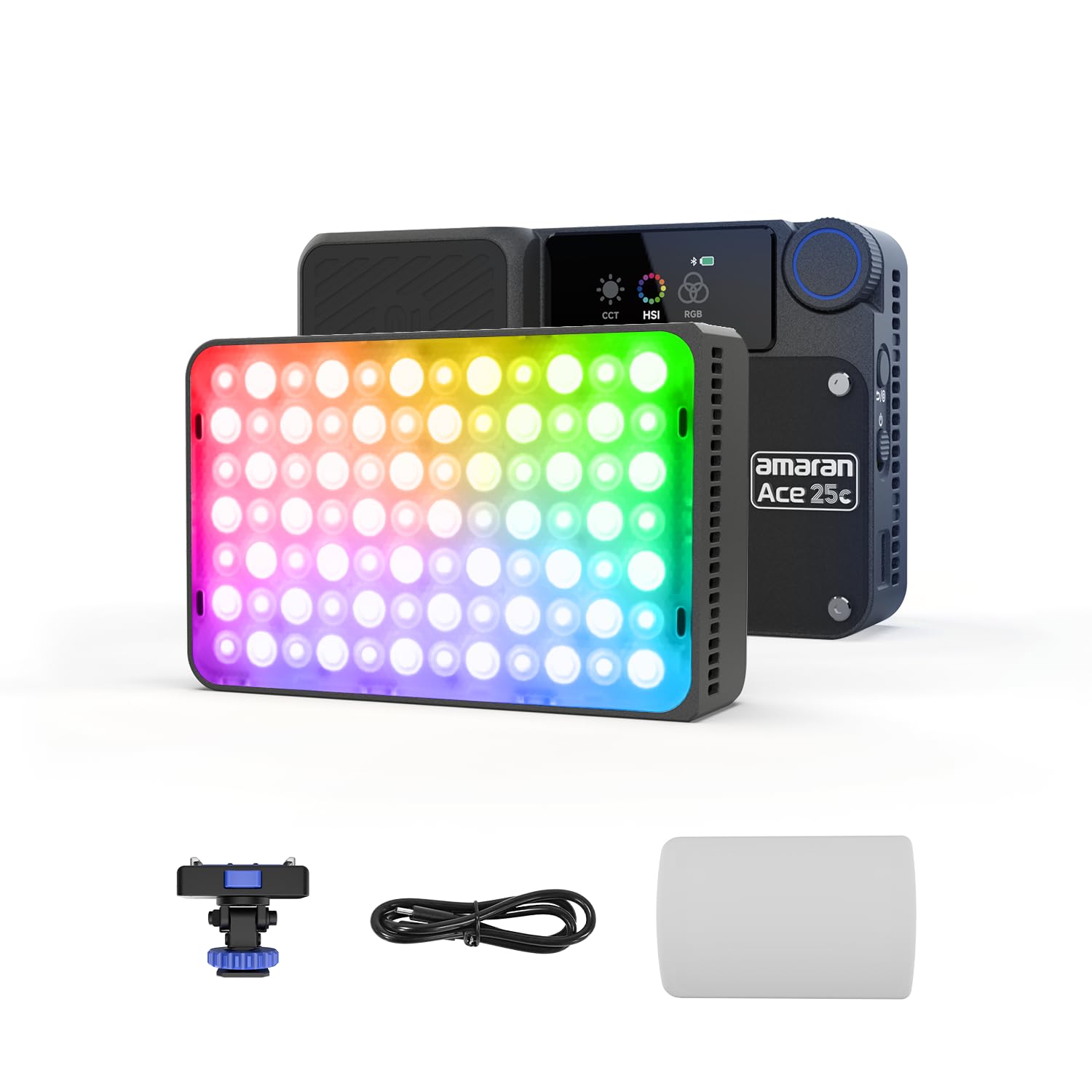 

Aputure Amaran Ace 25C 25W RGB Compact Photography Full Magnetic Quick Screw Ideal for Live and Supplemental Lighting Light, Color, Adsorption, чёрный