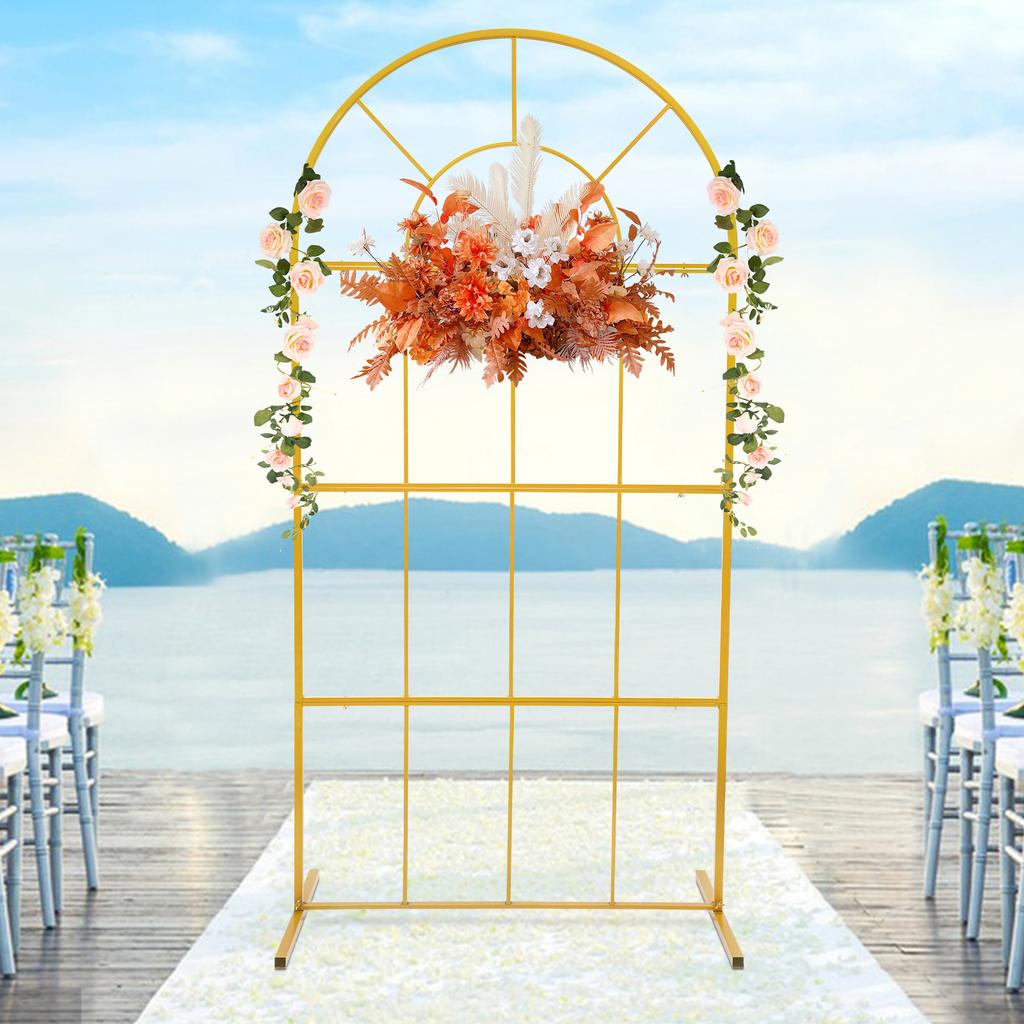 Bymaocar 6.6×3.3ft Metal Arch Stand, Garden Arbor Frame Backdrop Stand,Balloon Flower Stand for Wedding Party Stable and Durable