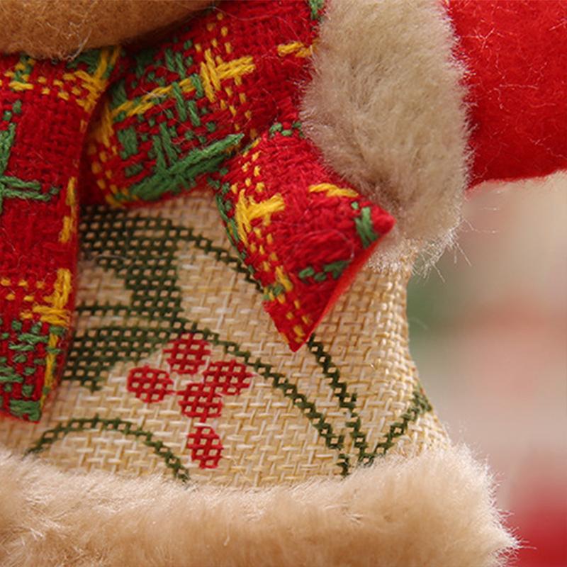 Décoration de noël, 4 pièces, père noël, Elk, ours, bonhomme de neige, poupée, petites pièces suspendues, accessoires d'arbre de noël, ensemble de cadeaux suspendus