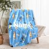 Custom Name Bluey Theme Printed Blanket - Perfect for Couch, Bed, Travel & Outdoor Use | Machine Washable, Cozy & Durable.