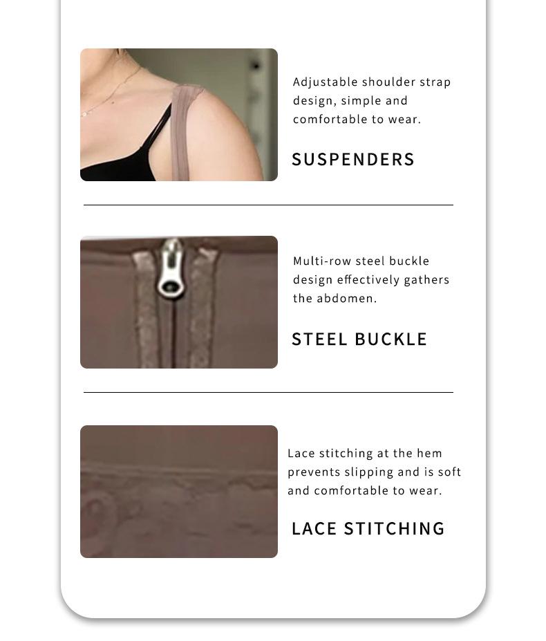 Übergröße Taillenformer Shaping Bodysuit mit dünnen Trägern und Reißverschluss zur Taillen- und Bauchkontrolle