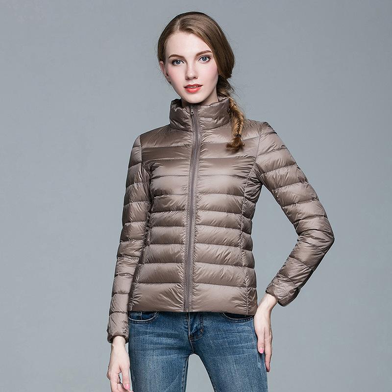Femaroly Autumn Winter Light Packable Down Jacket Short Stand Collar Slim Coat Women Femaroly Autumn Winter Light Packable Down Jacket Short Stand Collar Slim Coat Women