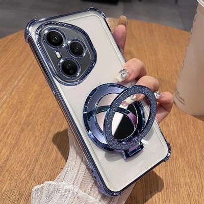Phone Case For Honor 400 Smart Lite 200Pro 300 100 90 80 70 60 50SE Flash Mirror Magnetic Bracket Shock Absorbing Soft Silicone
