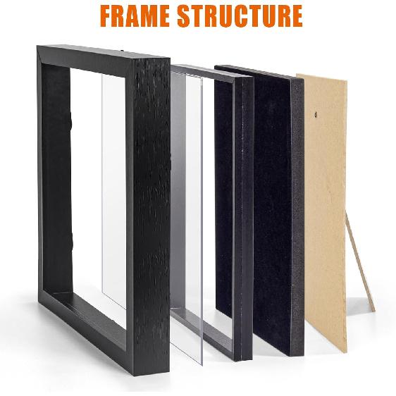 Enamel Pin Display Frame, 11x11 Shadow Box for Wall and Tabletop Display, Pin Collection Display, Pin Holder, Black