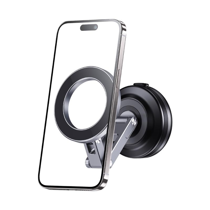 Foldable Car Phone Bracket Magnetic Stand 360 Degree Rotation Adjustable with Double Suction Technology for Easy Viewing
