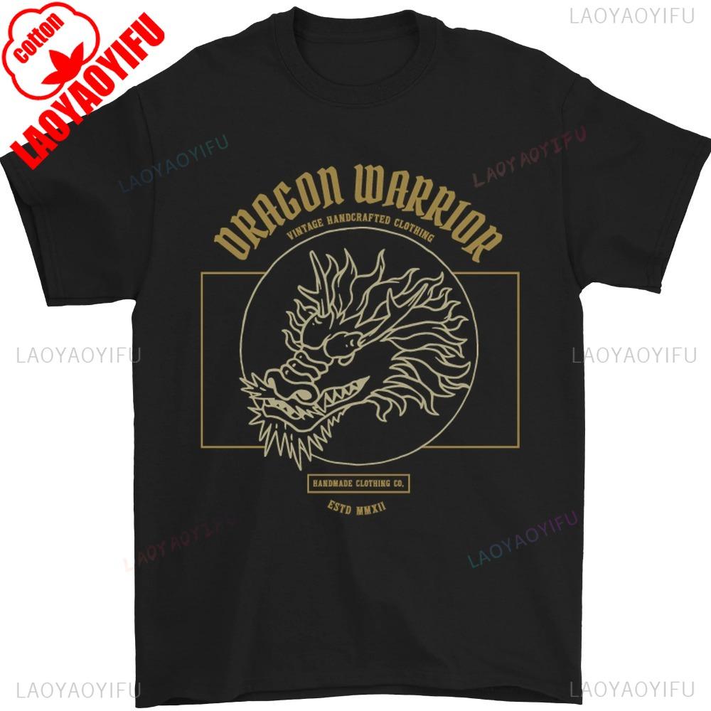 Dragon Warrior Samurai Japanese Mens TShirt Creative Pattern Print Design Men Crewneck Cotton Short Sleeve Summer Casual Tee S