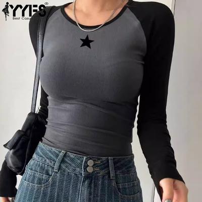Moda Donna Casual Primavera Autunno Stampa Stellare Manica Lunga Scollo O Camicette & Camicie