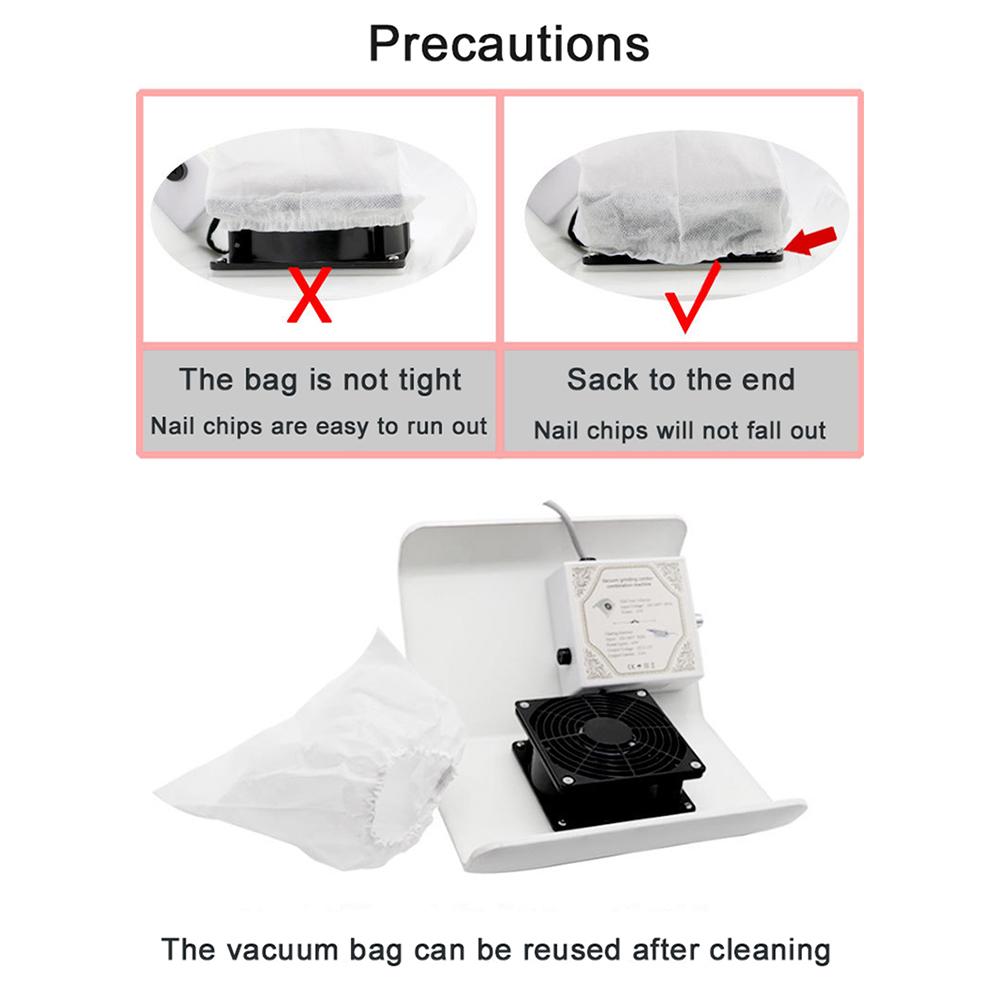 10 Pieces of Nail Art Vacuum Cleaner Bag Nail Dust Collector Bag Nail Dust Collection Bag Replacement Storage Bag Nail Art Equip