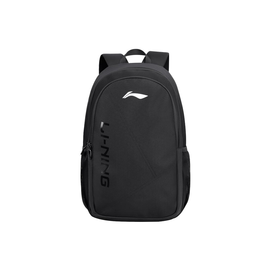 Li-Ning Large Capacity Travel Commuter Trendy Polyester Backpack Unisex Backpack YBSV203 Black+Earphone Case