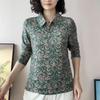 Autumn/Winter Long-Sleeve Print Shirt for Comfort & Style - Age-Reducing & Tummy-Covering for Middle-Aged/Elderly.