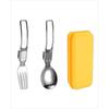 1 Set Folding Tableware Stainless Steel Student Outdoor Picnic Portable Steak Knife Fork Spoon Tableware Set
