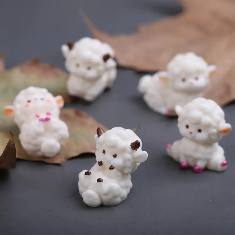 1 Piece, aromatherapy candle cartoon lamb silicone mold, 3D sheep gypsum ornament mold, creative silicone mold