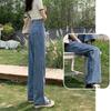 Retro High-Waisted Wide-Leg Jeans: Women's Loose Fit, Plus Size, Floor-Length Casual Spring/Summer Pants