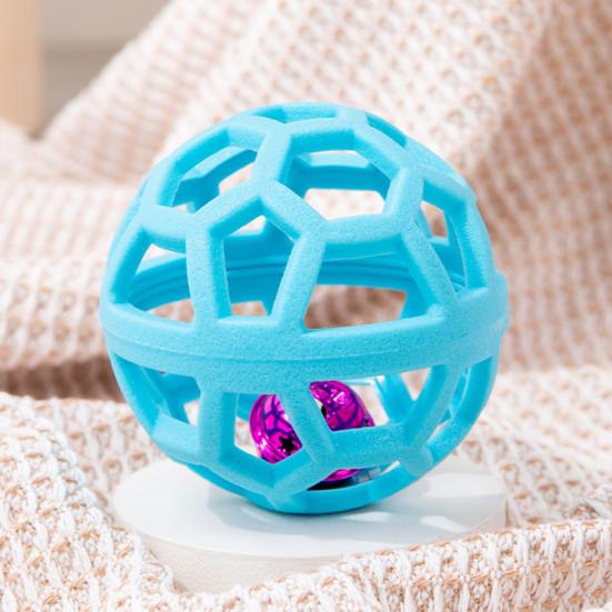Pet Toy Hollow Ball Shape Built-in Bell Pet Toy Bite-Resistant Soft TPR Material Interactive Dog Toy Boredom Relief Dog Toy