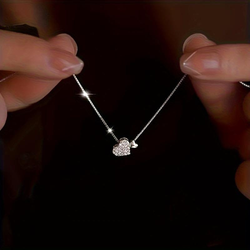 1 Elegant Heart Shaped Pendant Necklace Suitable For Women To Wear Fashion Jewelry Suitable Daily Wear Gift Giving Accessories