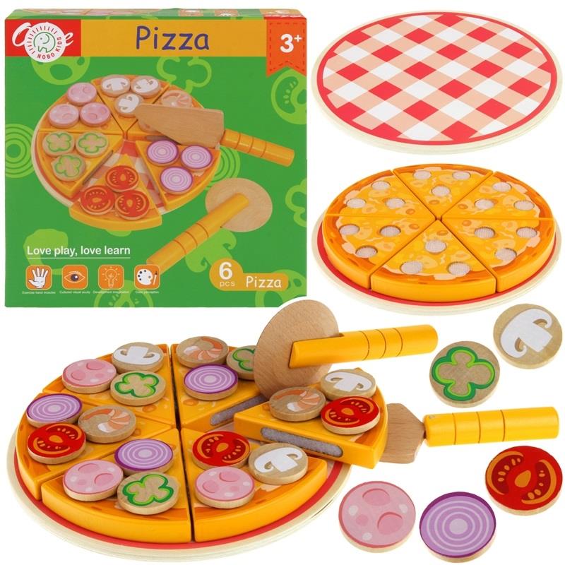 Wooden Pizza Cutter Velcro Puzzle Velcro Tray Plate Knife Accessories