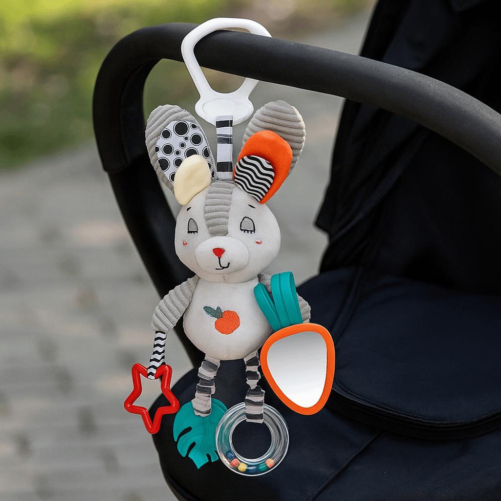 Rabbit Penguin Cartoon Animal Bell Toy PP Cotton Plush Rattle Teether Toys  Baby Crib