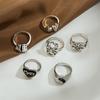 Elegantní a všestranný módní retro Tai Chi Spider Ring 6dílný jednoduchý prsten Populární dámské šperky