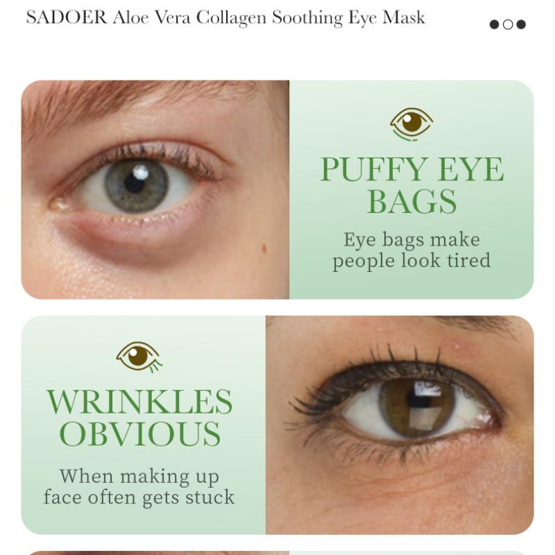 Aloe Vera Oční maska SADOER Kolagen Zlepšuje tmavé kruhy Vrásky kolem očí Váčky pod očima