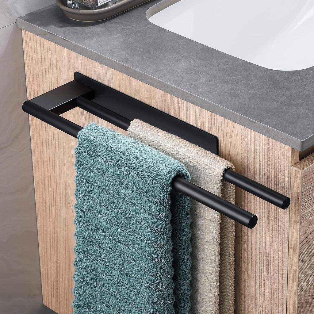 Stainless Steel Towel Rack No Drilling Towel Bar Bathroom Holder Self-adhesive Bathroom Kitchen Towel Hand Towel Rack Shelf