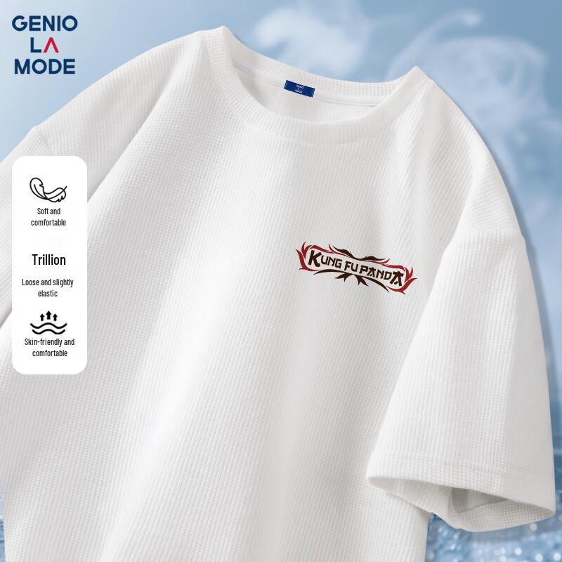 GENIOLAMODE Men s Summer Kung Fu Panda Waffle T-Shirt M