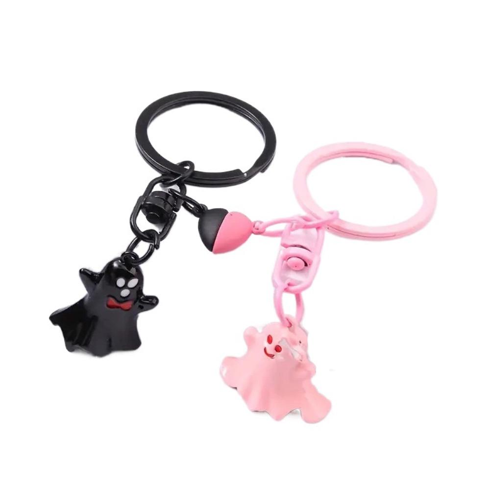 1Pair Bag Hanging Halloween Ghost Keychain Cute Key Rings Minority Magnetic Ghost Pendant  Gift