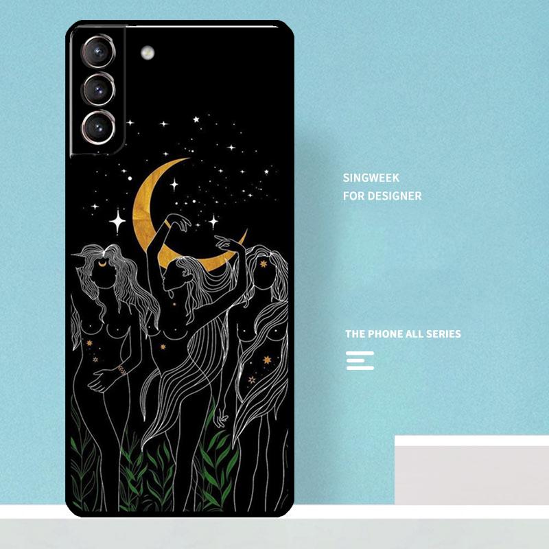 Crescent Moon Tarot Stars Sun Phone Case For Samsung Galaxy S24 Ultra S23 S22 Plus S21 S20 FE S8 S9 S10 Note 10 20 Cover