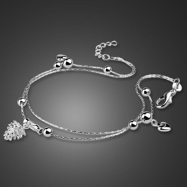 Søte sølv smykker 100 % 925 Sterling Sølv Anklet ananas anheng Design Solid Sølv Anklet Girl Charm Bursdagsgave
