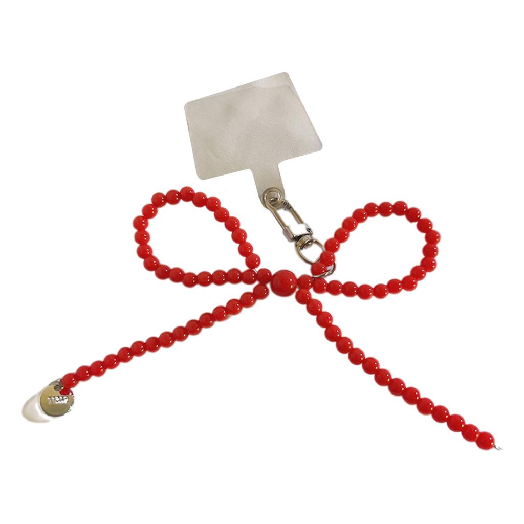 Chic Bowknot Keychain Attachment Phone Charm Decorative Accessory Beads Phone Pendant for Daily and Social Gatherings