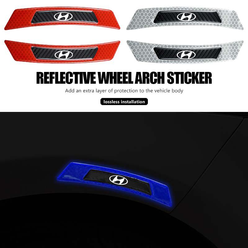 Car Reflective Strip Stickers Wheel Eyebrow Warning Safety Tape For Hyundai GDi N Line I10 Azera Genesis G70 G80 G90 Accent B32