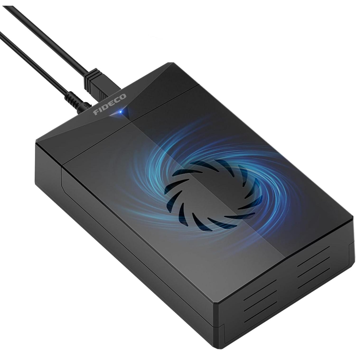 Hard Drive Enclosure, USB 3.0 to SATA Hard Drive Docking Station with Cooling Fan, HDD Enclosure for 2.5 or 3.5 inch SATA hard drive чёрный
