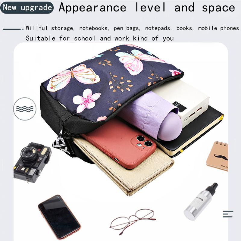 Chic Stylish Floral Pattern Shoulder Bag Multi- Option Portable Adjustable-strap Casual Daily Use Functional Versatile Bag
