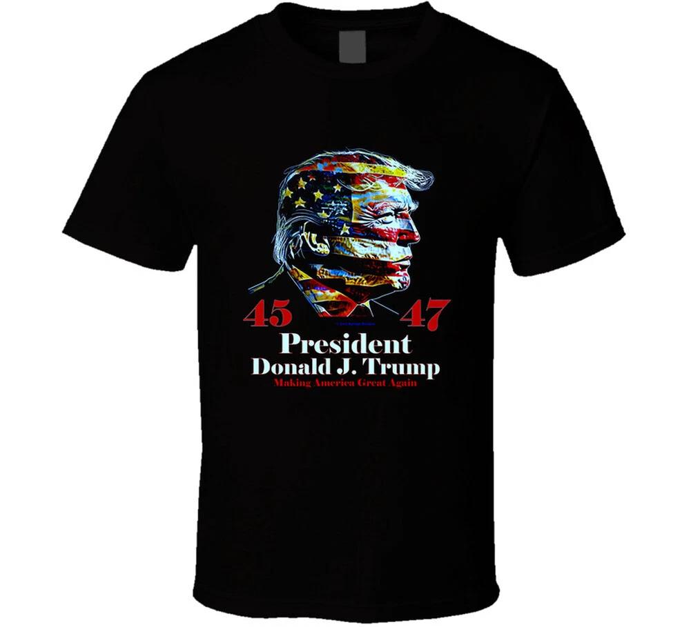 President Donald J Trump 45 & 47 Making America Great Again Gift Rep T Shirt M