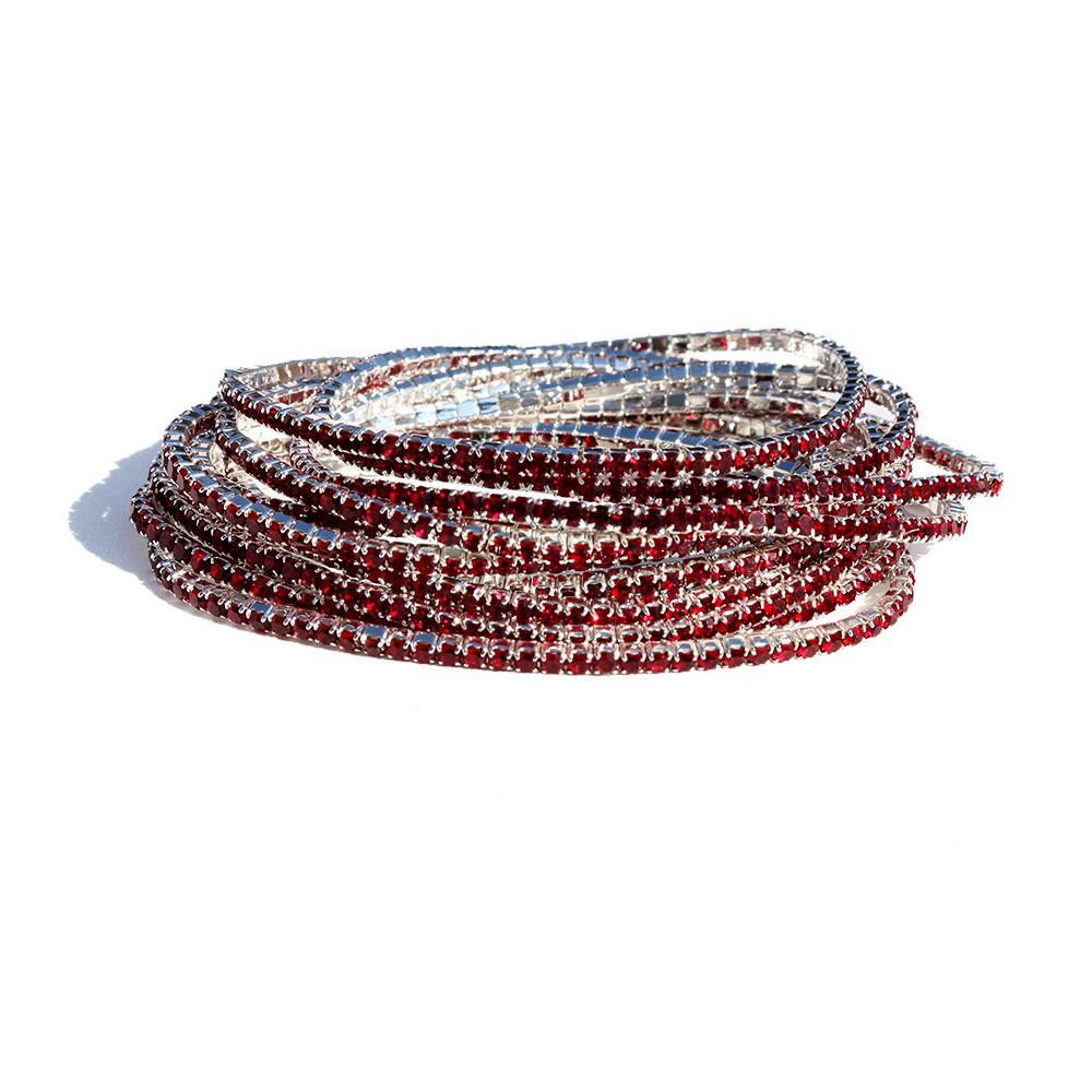 European & American Style Colorful Zircon Diamond Elastic Tennis Bracelet