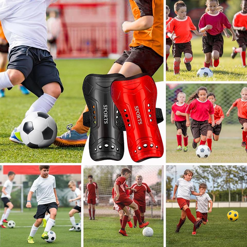 Strapazierfähige und sichere Loogdeel Schienbeinschoner (1 Paar) für Jugendliche und Erwachsene, geeignet für Fußballspiele und andere Sportarten, PVC-Beinschutz