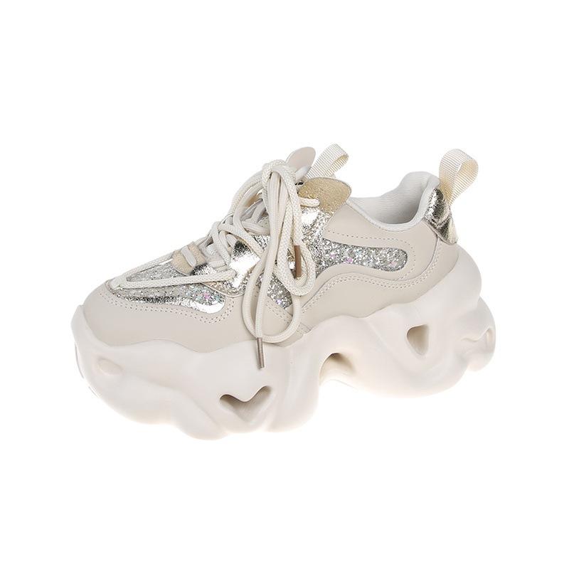 

Модные кроссовки на платформе для пап весна и осень 2025 новый универсальный для маленьких людей показать маленькие ноги увеличить рост маффин повседневная спортивная обувь 35