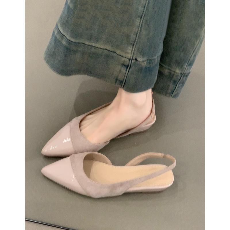 French Temperament Bag Head Sandals Female 2025 New Flat-bottomed Fairy Wind Gentle Pointed Single Shoes