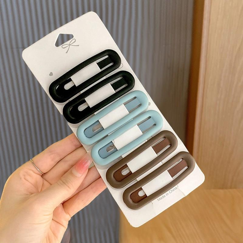 6 Square Hairpins BB Clips Frosted Color Hairpin Headgear Women's Bangs Side Broken Hair Clips Hair Accessories