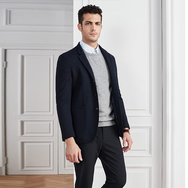 SHANSHAN Men's Wool Blend Business Casual Coat TD8802166