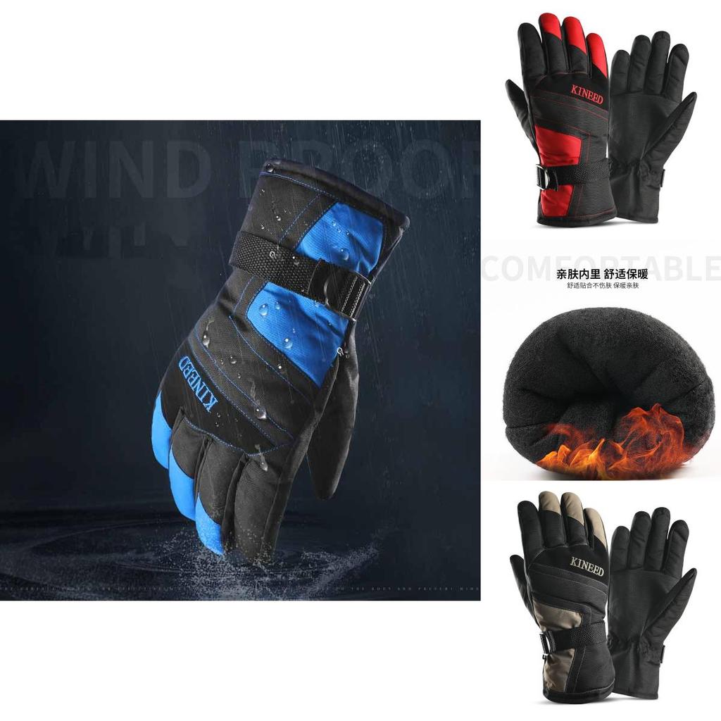 Luxuriously Soft Winter Mens Waterproof Windproof Thermal Motorcycle Ski Snowboard Gloves