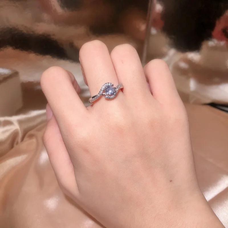 Shiny Intertwined Lab Moissanite Engagement Rings For Women  Sterling Silver Wedding Promise Rings Anniversary Gift